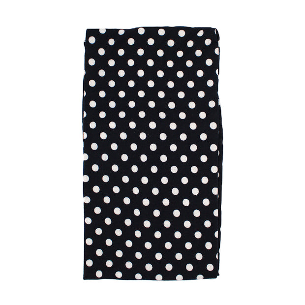 Black Polka Dot Print Snood/ Scarf - Lightweight Neck Warmer