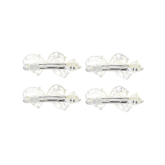Assorted Rhinestone Bow Barrettes