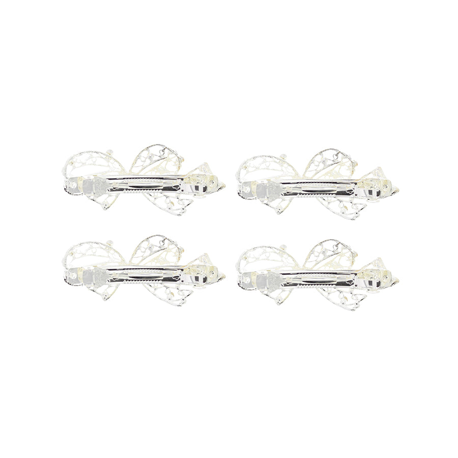 Assorted Rhinestone Bow Barrettes