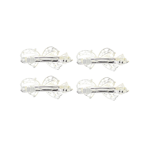 Assorted Rhinestone Bow Barrettes