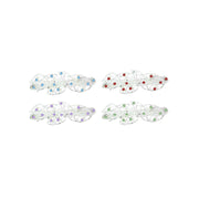 Assorted Stone Silver Leaf Barrettes