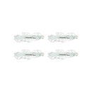 Assorted Stone Silver Leaf Barrettes