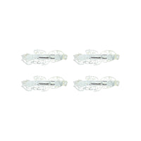 Assorted Stone Silver Leaf Barrettes