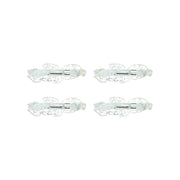 Assorted Stone Silver Leaf Barrettes