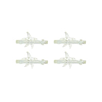 Silver Tone Filigree with a Starfish Diamante Barrettes Hair Clips