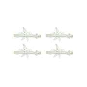 Silver Tone Filigree with a Starfish Diamante Barrettes Hair Clips