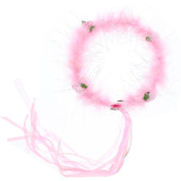 Fur & Tinsel Halo with Flowers & Streamers
