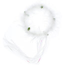 Fur & Tinsel Halo with Flowers & Streamers