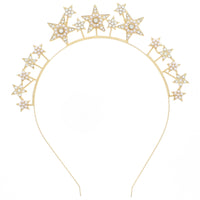 Diamante Stone & Pearl Star Headband