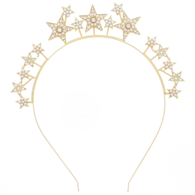 Diamante Stone & Pearl Star Headband
