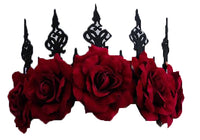 Dark Red Rose Crown Headpiece