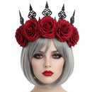 Dark Red Rose Crown Headpiece