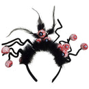 Bloodied Eyeballs Headband with Fur & Feathers