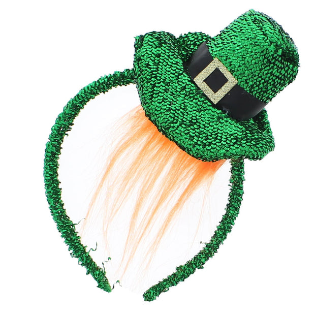 St Patrick's Day Leprechaun Headband - Irish Hat with Beard
