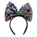 Large Rainbow Sequin Bow Headband