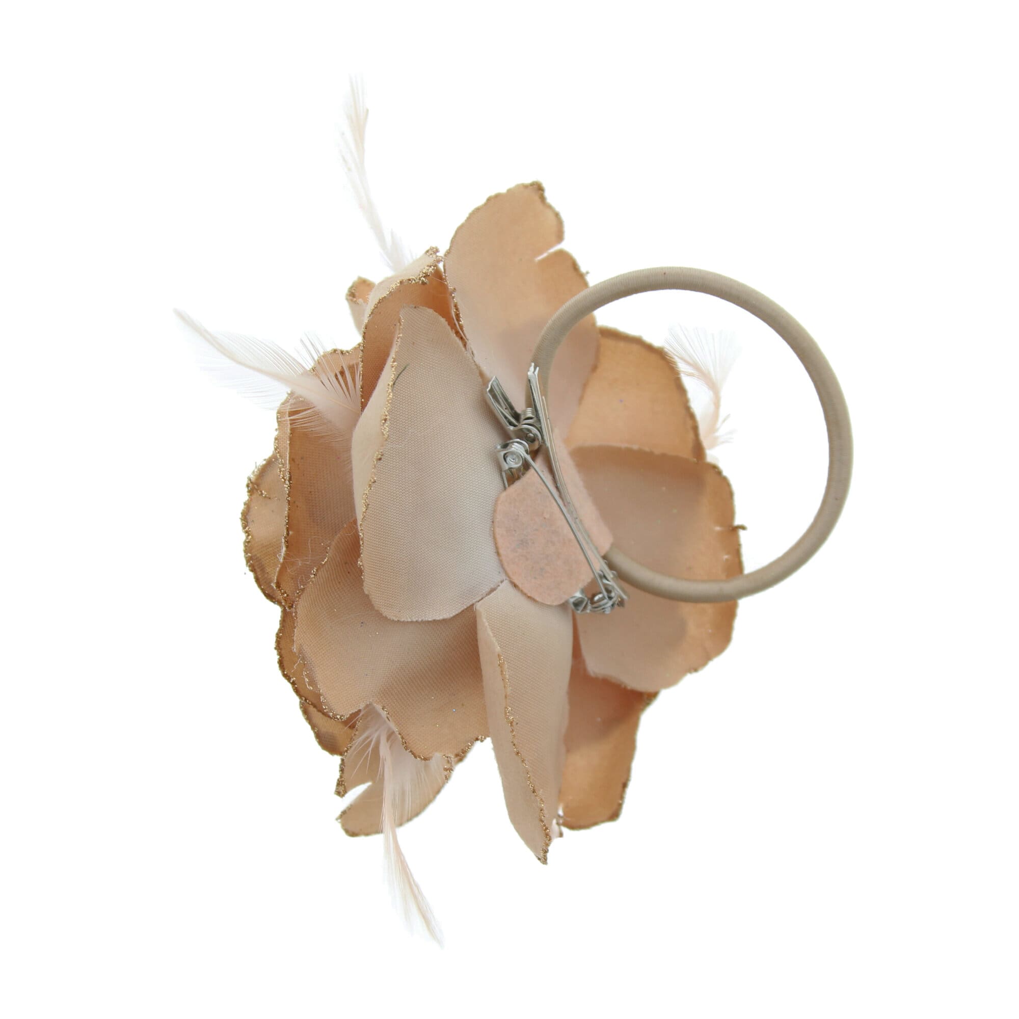 Glitter Rose with Feathers on Concord Clip