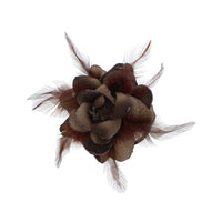Glitter Rose with Feathers on Concord Clip