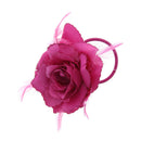 Glitter Rose with Feathers on Concord Clip