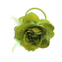 Glitter Rose with Feathers on Concord Clip