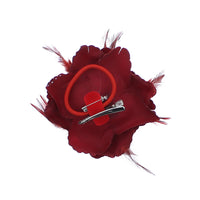 Glitter Rose with Feathers on Concord Clip