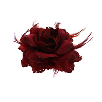 Glitter Rose with Feathers on Concord Clip