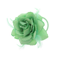 Glitter Rose with Feathers on Concord Clip