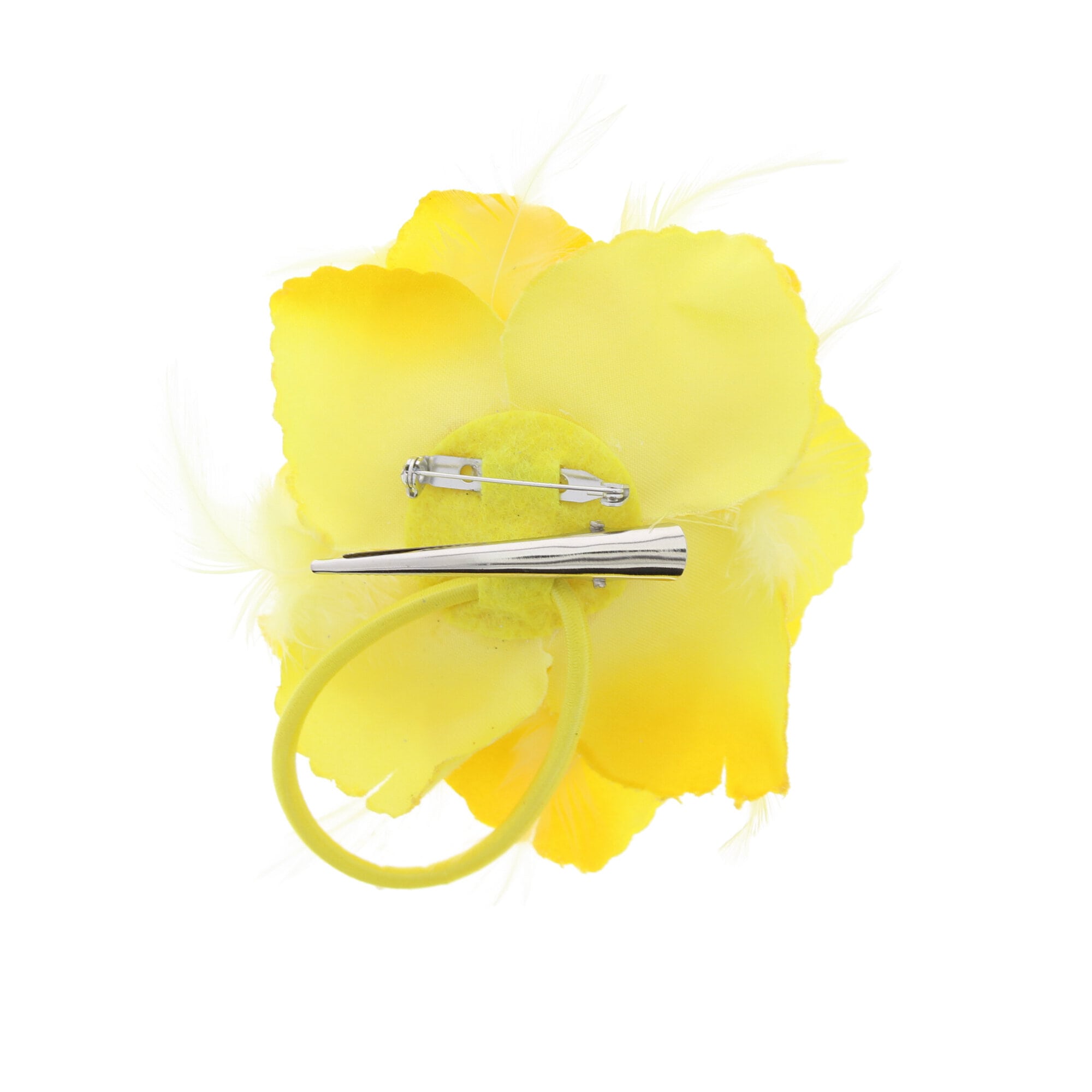 Glitter Rose with Feathers on Concord Clip