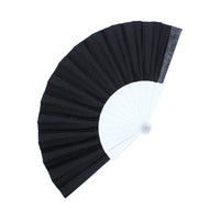 Foldable Plain Glitter Fabric Plastic Hand Fans