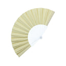 Foldable Plain Glitter Fabric Plastic Hand Fans