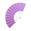 Foldable Plain Glitter Fabric Plastic Hand Fans