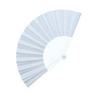 Foldable Plain Glitter Fabric Plastic Hand Fans