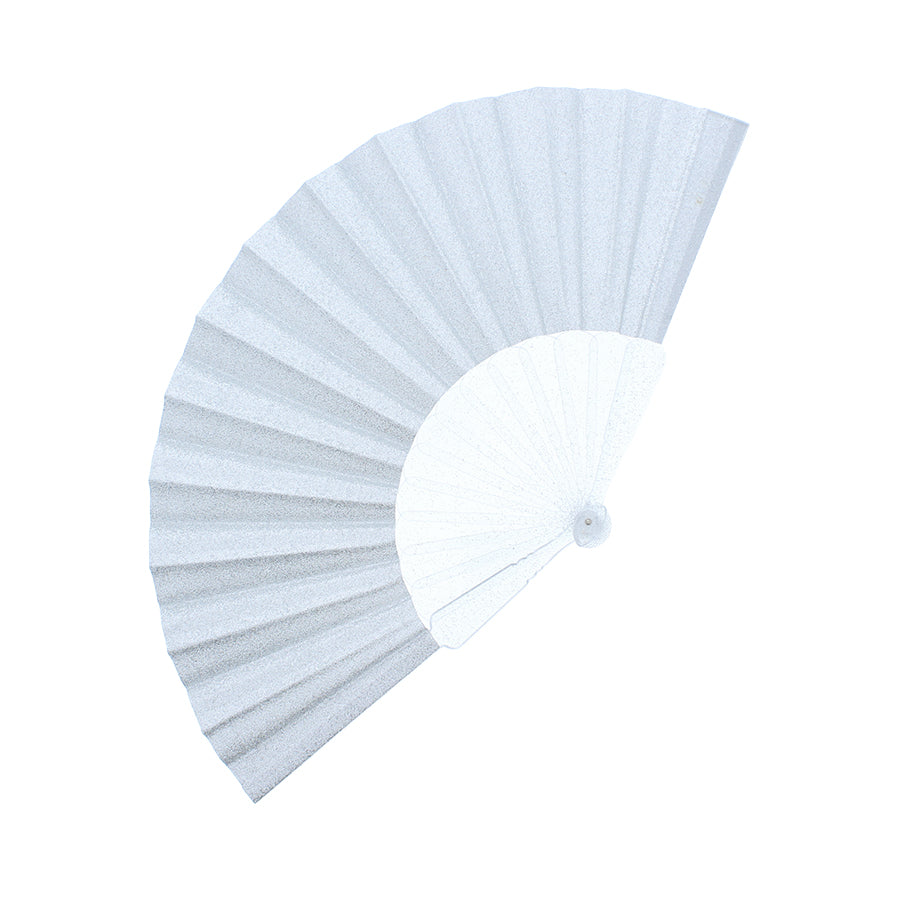 Foldable Plain Glitter Fabric Plastic Hand Fans