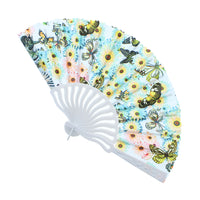 Plastic Butterfly Floral Print Hand Fan