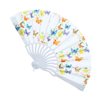 Plastic Colorful Butterfly Print Hand Fan