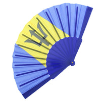 Barbados Flag Carnival Folding Hand Fans