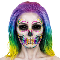 Scary Skeleton Rainbow Face Gems Set