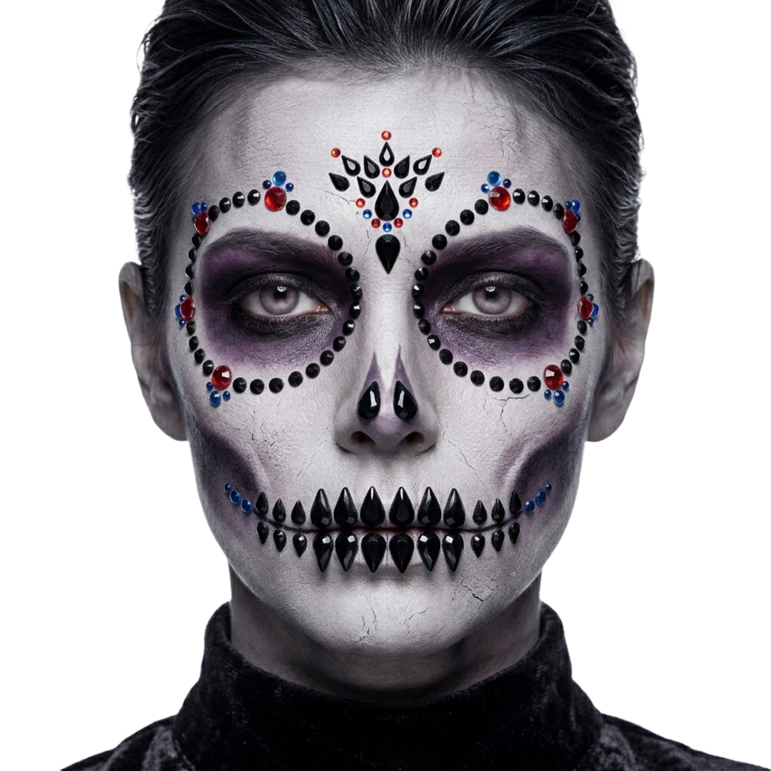 Day of the Dead Skeleton Face Gems Set