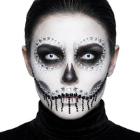 Skeleton Clear & Jet Black Face Gems Set