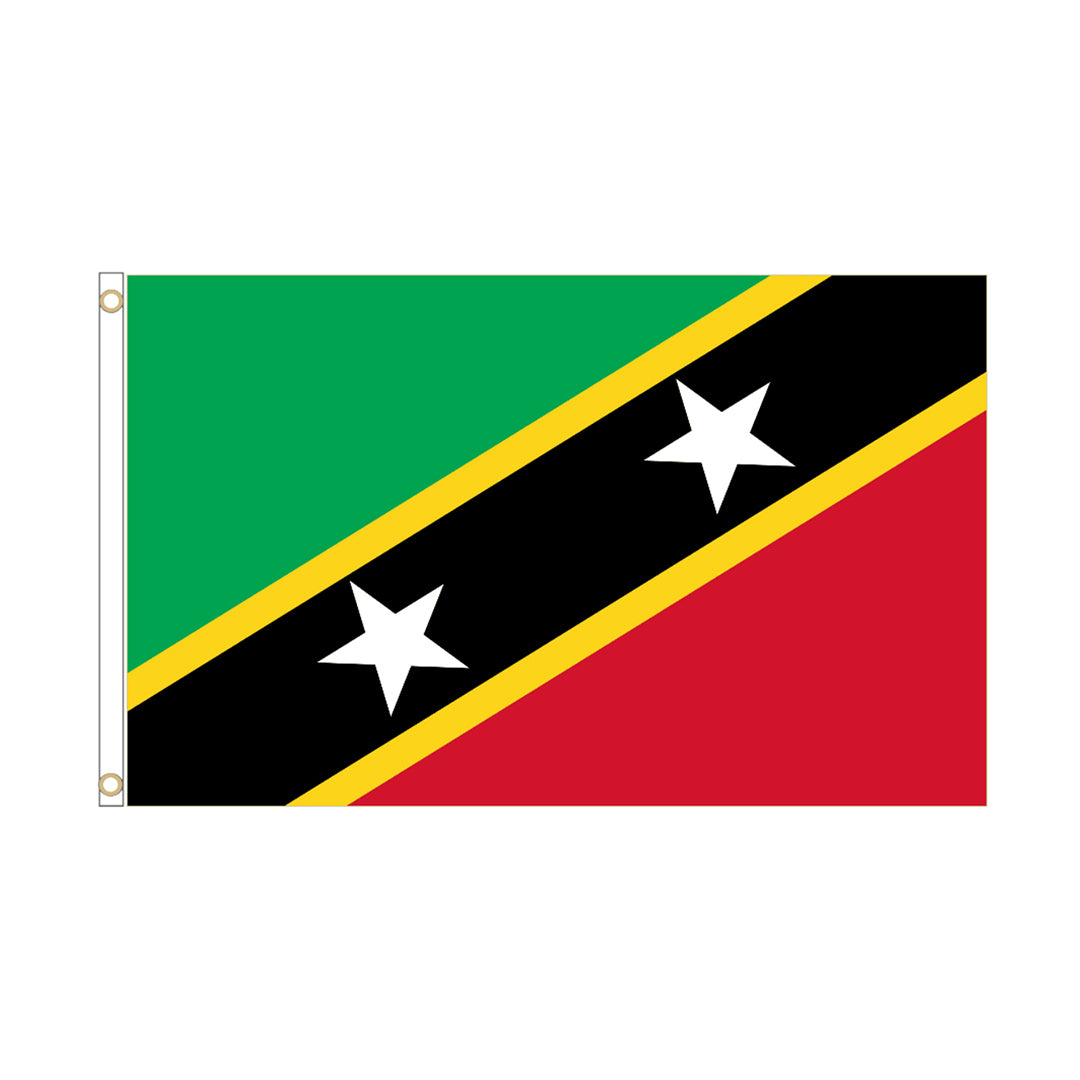 St. Kitts and Nevis Flag with Brass Eyelets