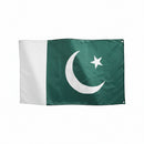A 5 x 3 feet Pakistan flag with brass eyelets, predominantly green with a white crescent moon and a star.