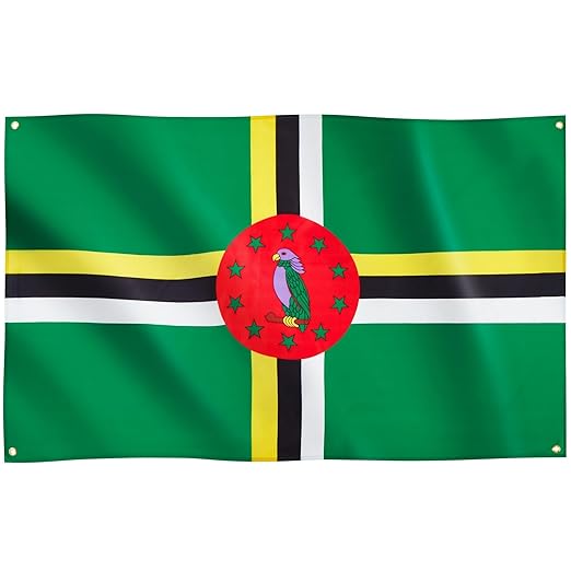 Dominica Flag with Brass Eyelets