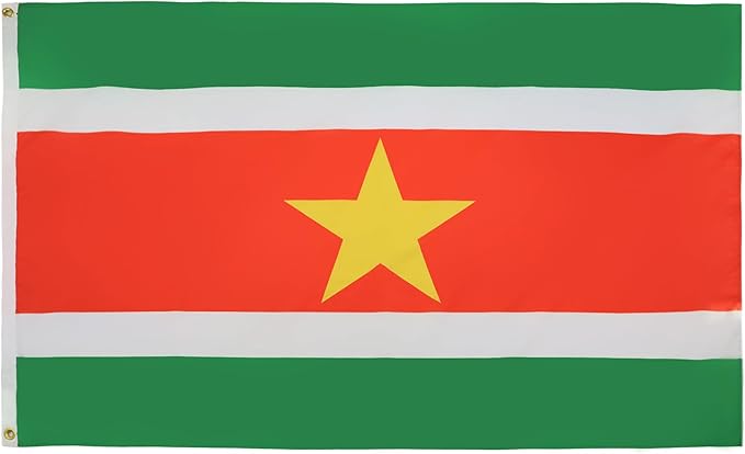 Suriname Flag with Brass Eyelets