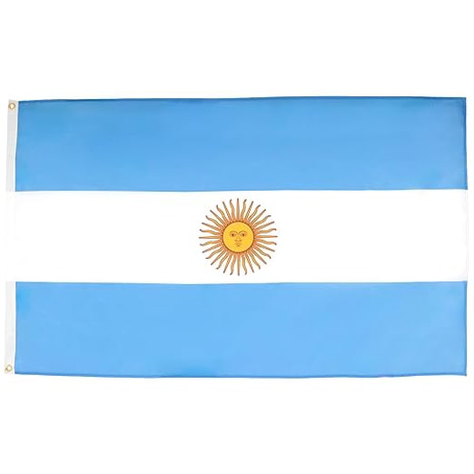 5 x 3 Feet Argentina Flag with Brass Eyelets