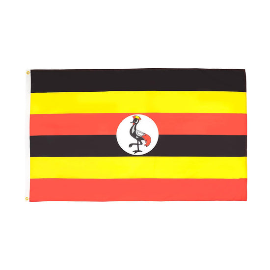 Uganda Flag 5 x 3 Feet With Eyelets