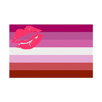 5 x 3 Feet Lesbian Flag with Lips with Brass Eyelets