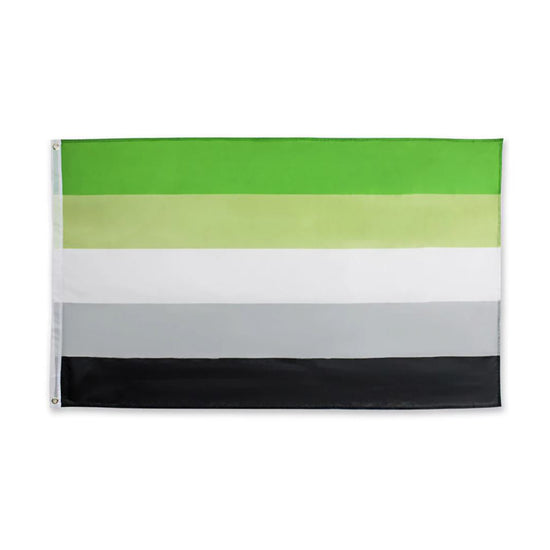 Aromantic Flag with Brass Eyelets