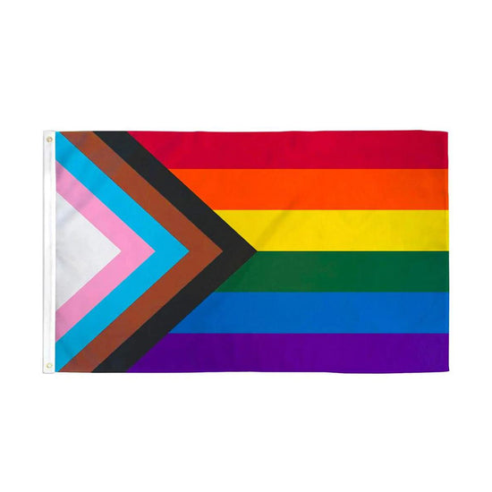 Rainbow Progress Flag with Brass Eyelets