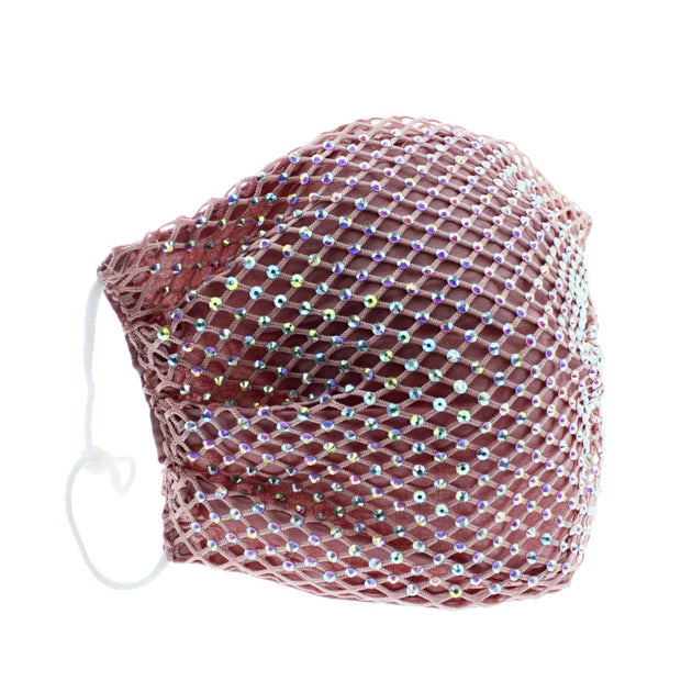 Diamante on Mesh String Cotton Face Mask