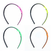 10mm Assorted Neon UV Plastic Headbands with 2 Stars