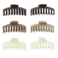 11cm Brown Shades Matte Finish Barrel Hair Claw Clips